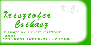 krisztofer csikasz business card
